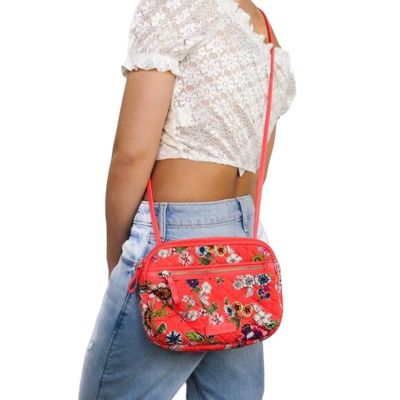 Vera Bradley Coral Floral Crossbody Bag Mini Bag - Picture 8 of 10